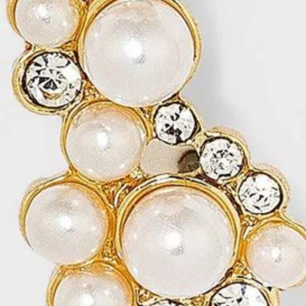 NWT SUGARFIX by BaubleBar Crystal and Pearl Ear Crawlers - - Picture 4 of 4